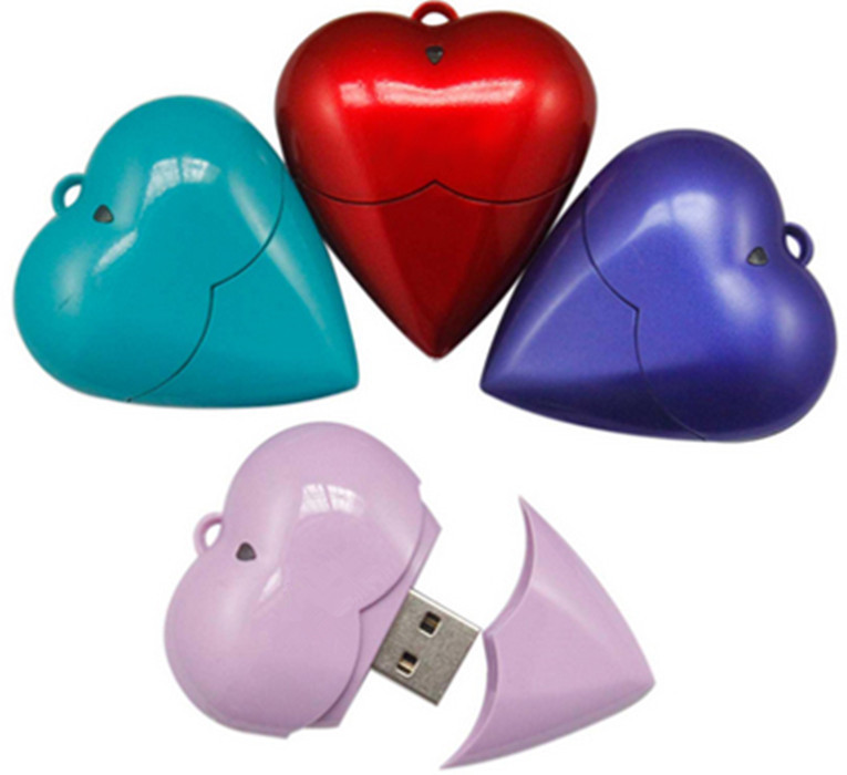 Heart shape  USB 2.0 custom plastic USB,Bulk buy USB flash memory,Wholesale OEM print logo pendrive